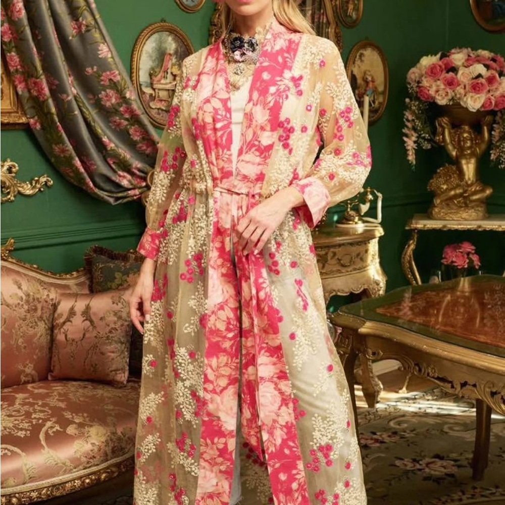 Aratta Fairy Rose Duster and Pant set size Large